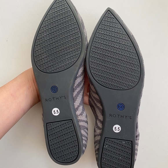 Rothy’s Grey Zebra Print ballet Flats - Picture 5 of 11